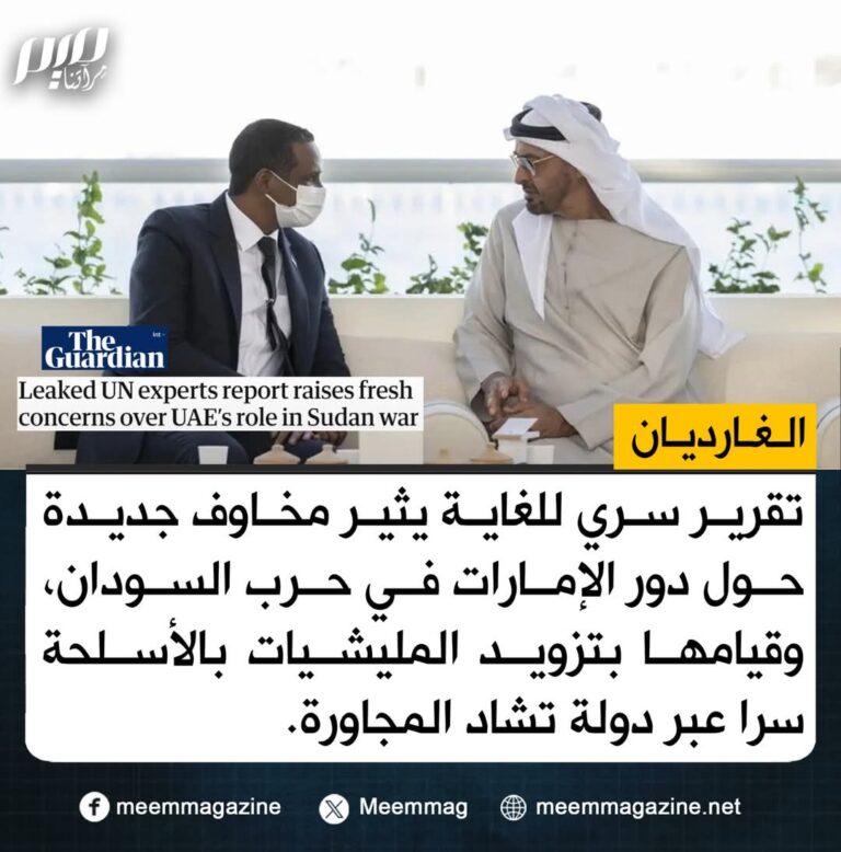 الغارديان البريطانية:تقرير مسرّب يكشف دور الإمارات في حرب السودان عبر تشاد