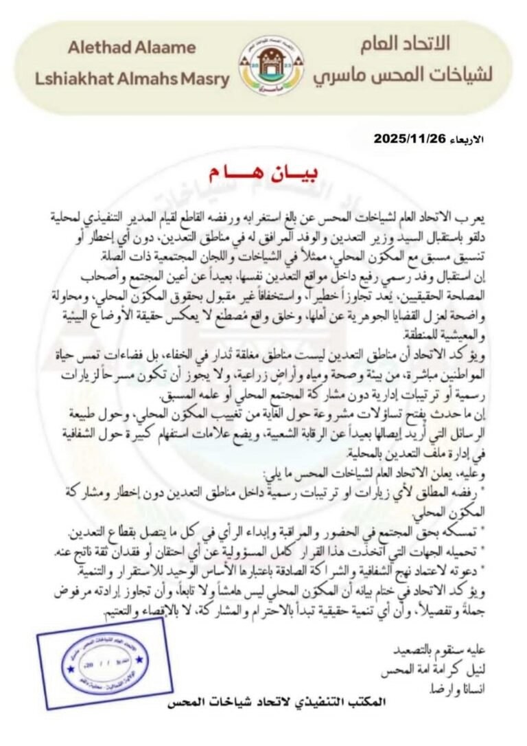 شياخات المحس بمحلية دلقو ترفض عدم دعوتها لقاء وزير المعادن وتدعو للتصعيد..