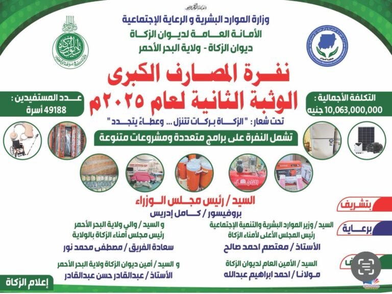 الزكاة تطلق أكبر نفرة بالبحر الأحمر و تستهدف  (49188) مستفيد..